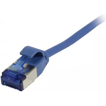 SYNERGY21 patch kabel RJ45, CAT6A 500MHz, 10m, modrý, U/FTP, Slimline kulatý d=3,8mm, TPE (Superflex), AWG32