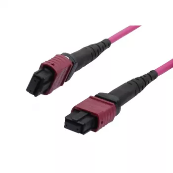 SYNERGY21 optický patch kabel OM4 Low Loss Elite 12 Fiber Type B křížený MTP Female - Erika Violet - 0,5 m