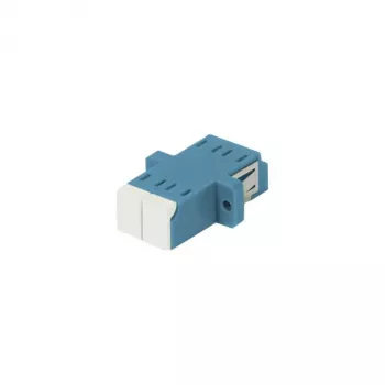 SYNERGY21 optická spojka LC/LC single-mode OS2 9/125µm duplex modrá PVC keramická objímka s přírubou s jednostrannou laserovou ochrannou klapkou