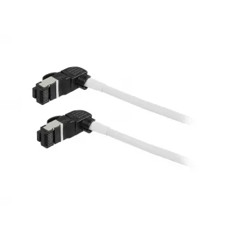Synergy21 patch kabel RJ45, CAT6A 500MHz, 0,15m, bílý, S/FTP, Slimline kulatý d=4,5mm, TPE/LSZH (Superflex), AWG28, s CAT7 surovým konektorem, otočná zástrčka