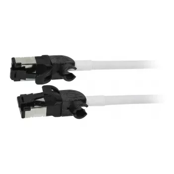 Synergy21 patch kabel RJ45, CAT6A 500MHz, 1,5m, bílý, S/FTP, Slimline kulatý d=4,5mm, TPE/LSZH (Superflex), AWG28, s CAT7 surovým konektorem, otočná zástrčka