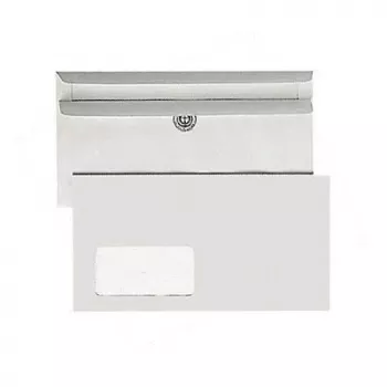 Bong obálky 125x235mm samolepicí s okénkem ultra bílá kompaktní box 1000 kusů