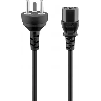 Goobay napájecí kabel IEC s dánskou zástrčkou typ K, 3 x 0,75 mm², 2 m, černý (95732)