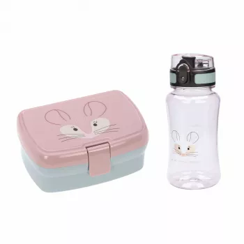 Lassig About Friends Chinchilla 2dílná sada: krabička na svačinu + láhev Tritan 460 ml