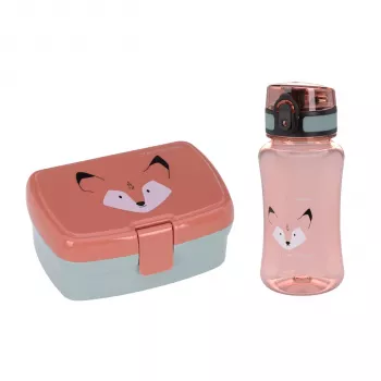 Sada na oběd Lassig About Friends Fox – 2 díly: lunchbox + láhev Tritan 460 ml