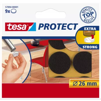 Tesa Protect plstěné kluzáky - kulaté - hnědé - 26 mm - 9 ks