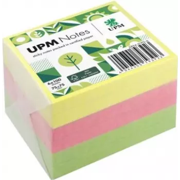 UPM Notes Brillant samolepicí bločky 75x75mm 100 listů na blok 6 bloků smíšené barvy