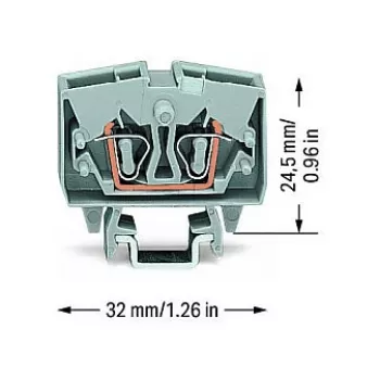 Průchozí svorka WAGO 264-701, 6 mm², 800 V, šedá, CAGE CLAMP®