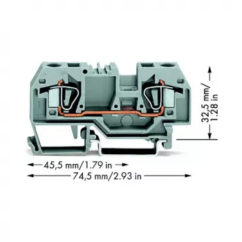 2vodičová průchozí svorka WAGO 282-901, 6 mm, šedá