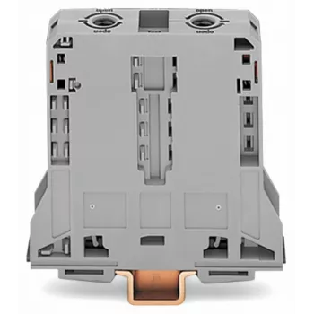 WAGO 285-195 CAGE CLAMP® DIN lištová svorka, 2 vodiče, 125A, 1000V, šedá