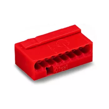 WAGO 243-808 PUSH WIRE® spojovací svorka pro rozvodné krabice, 8-vodičová, červená, 0,5-2,5 mm²