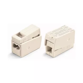 WAGO 224-112 2-vodičový kompaktní spojovací konektor, 400V, 24A, 1-2,5mm², Push-in, bílý/transparentní