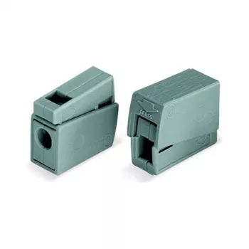 WAGO 224-101 1-vodičová 2násobná Push-in CAGE CLAMP svorka, 400 V, 24 A, 0,5-2,5 mm², transparentní/šedá
