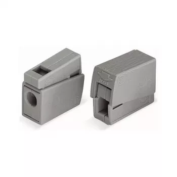 WAGO 224-101 1-vodičová 2násobná Push-in CAGE CLAMP svorka, 400 V, 24 A, 0,5-2,5 mm², transparentní/šedá