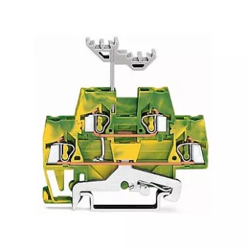 Dvoupatrová zemnicí svorka WAGO 280-517, 4vodičová, 2,5 mm², CAGE CLAMP, zeleno-žlutá
