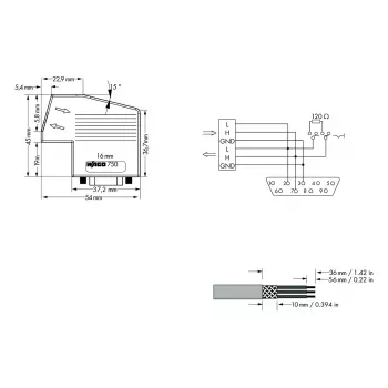 Modul konektoru D-Sub WAGO 750-963, 9pinový samice, šedý, IP20, pro WAGO I/O System 750