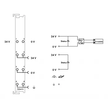 4vodičová svorkovnice WAGO 750-613, šedá, CAGE CLAMP, 0,08-2,5 mm², DIN lišta 35