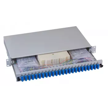 EFB Elektronik optický patch panel - do racku - SC SM X 48 - šedý, RAL 7035 - 1U - 19 inch