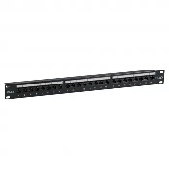 EFB-Elektronik ECOLAN patch panel UTP 24xRJ45 Cat.6 19 inch 1U RAL9005 černý