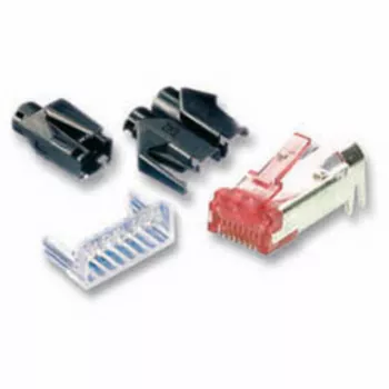 EFB Electronics RJ45-Hirose konektor STP TM21 červený 100 kusů 3 prvky Cat.6