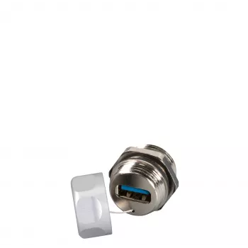 EFB Elektronik USB 3.0 IP67 průchozí spojka, Type-A zásuvka / Type-A zásuvka, servisní port