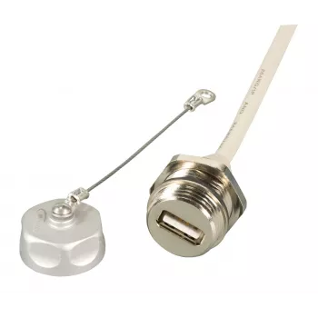 EFB Elektronik IP67 panelová USB zásuvka, M20, USB 2.0, samice na samce, 0,5m