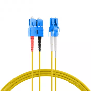 EFB Elektronik IPL-DF-LCUSCU-2-0200 duplexní jednovidový optický patch kabel OS2, LC/UPC na SC/UPC, 2 m, žlutý, LSZH