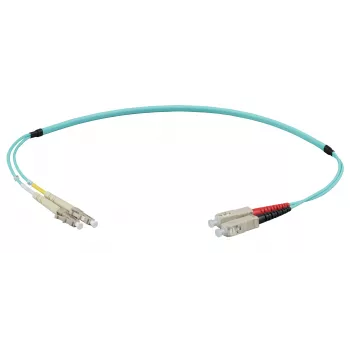 EFB Elektronik IPL-DF-LCUSCU-3-0100 optický patch kabel 1 m OM3 LC/SC duplexní LSZH aqua