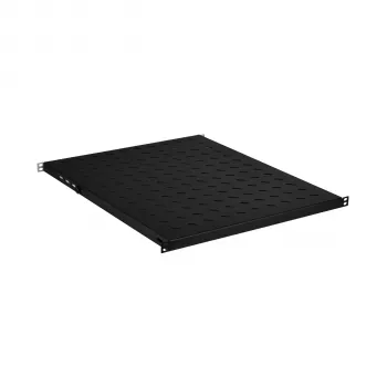 EFB Electronics 19 inch 0,5U pevný plech, nastavitelná hloubka 550-650 mm, nosnost 70 kg, RAL 9005 černá