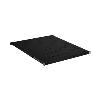 EFB Electronics 19 inch 0,5U pevný plech, nastavitelná hloubka 550-650 mm, nosnost 70 kg, RAL 9005 černá