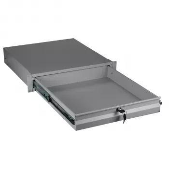EFB Elektronik 19 inch 2U Lockable Keyboard and Document Drawer RAL 7035