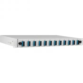 EFB splice box SC OS2 výsuvný 24 pigtailů 12 spojek 1U rack