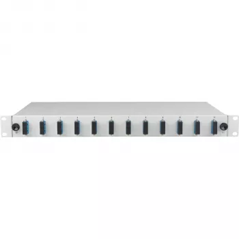 EFB splice box SC OS2 výsuvný 24 pigtailů 12 spojek 1U rack