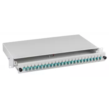 EFB-Elektronik splice box LC 50/125µm OM3 výsuvný, 48 pigtailů předkonfekcionovaných / 24 spojek