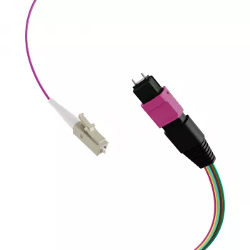 EFB ELEKTRONIK MPO-PLUS(M)-LC fanout kabel OM4 12 vláken typ B LSZH vřesově fialový 0,4 m