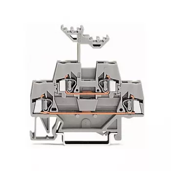 WAGO 280-519 2vodičová push-in CAGE CLAMP svorka, 2,5 mm², šedá, montáž na DIN lištu