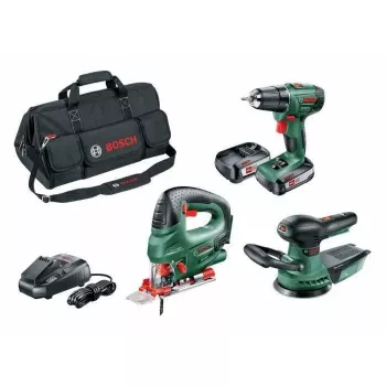 BOSCH PSR 1800 Li-2 + PST 18 Li + AdvancedOrbit 18 sada akumulátorového nářadí 18 V, 2 akumulátory (06039A310W)