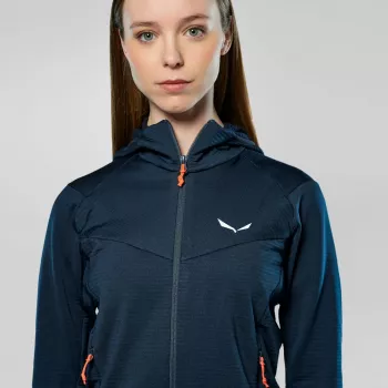Fleeceová mikina s kapucí Salewa Puez Altavia, Navy Blazer, dámská, 36