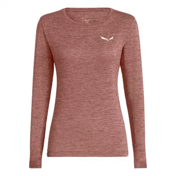 Dámské tričko s dlouhým rukávem Salewa Puez Melange Dry L/S, Desert Pink Melange, velikost M