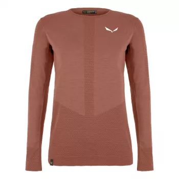 Dámské termo tričko s dlouhým rukávem Salewa Zebru Medium Warm AMR L/S Tee – Etruscan Red, XS
