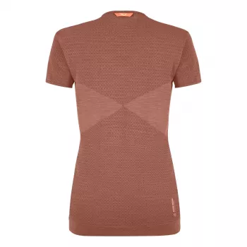 Dámské tričko spodní vrstvy Salewa Zebru Medium Warm Merino Wool – Etruscan Red, velikost S