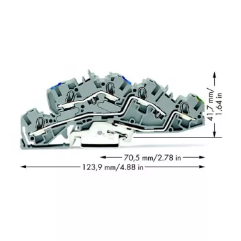 Průchozí svorka WAGO 2005-7646, 3vodičová, 400 V, 24 A, 2,5 mm², šedá