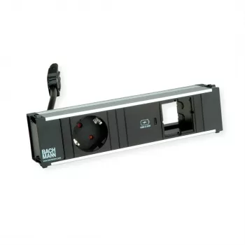 Bachmann CONI stolní napájecí modul - 1x zásuvka Schuko, 1x USB-C 22W PD, vstup GST18i3, černý