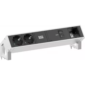 Bachmann DESK2 stolní napájecí modul 2x CEE7/3 1x USB-C 100W 1x CM 0,2m nerez