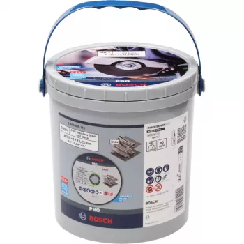 BOSCH POWERTOOLS PRO Stainless Steel and Metal Cutting Disc, Ø 125 mm, 100 Pieces in Bucket (Bore 22.23 mm, WA 60 T BF)