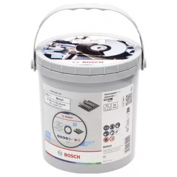 BOSCH Cutting Disc for Stainless Steel and Metal, Ø 125 mm, 100 Pieces in Bucket (Bore 22.23 mm, A 60 T BF)