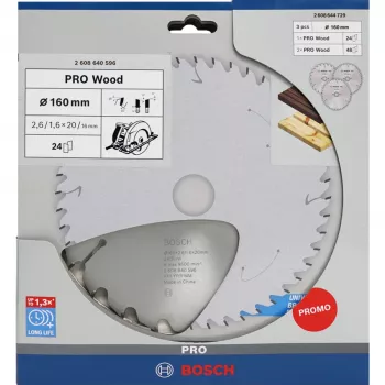Kotoučová pila na dřevo BOSCH POWERTOOLS PRO 160 mm (výhodné balení 3 ks)