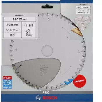 Kotoučová pila na dřevo BOSCH POWERTOOLS PRO 216 mm (výhodné balení 3 ks)