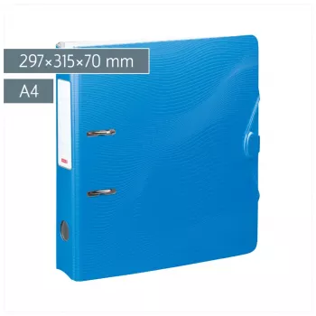 BRUNNEN WAVE pořadač azurový plast 7,0 cm DIN A4