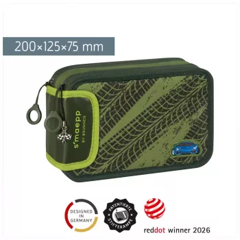 BRUNNEN předplněný penál s'maepp Fast Wheels zeleno/světle zelený 33dílný, 20,0 x 7,5 cm (1049121521)